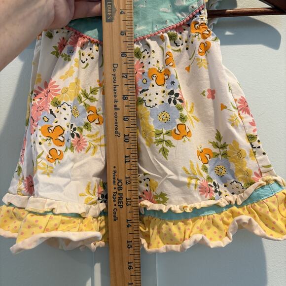 Matilda Jane Dress Toddler Size 4T Swan Floral Ruffle Hem Bloom Spring Summer - Picture 10 of 13